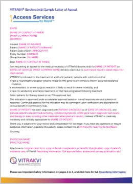 VITRAKVI® (larotrectinib) letter of appeal template