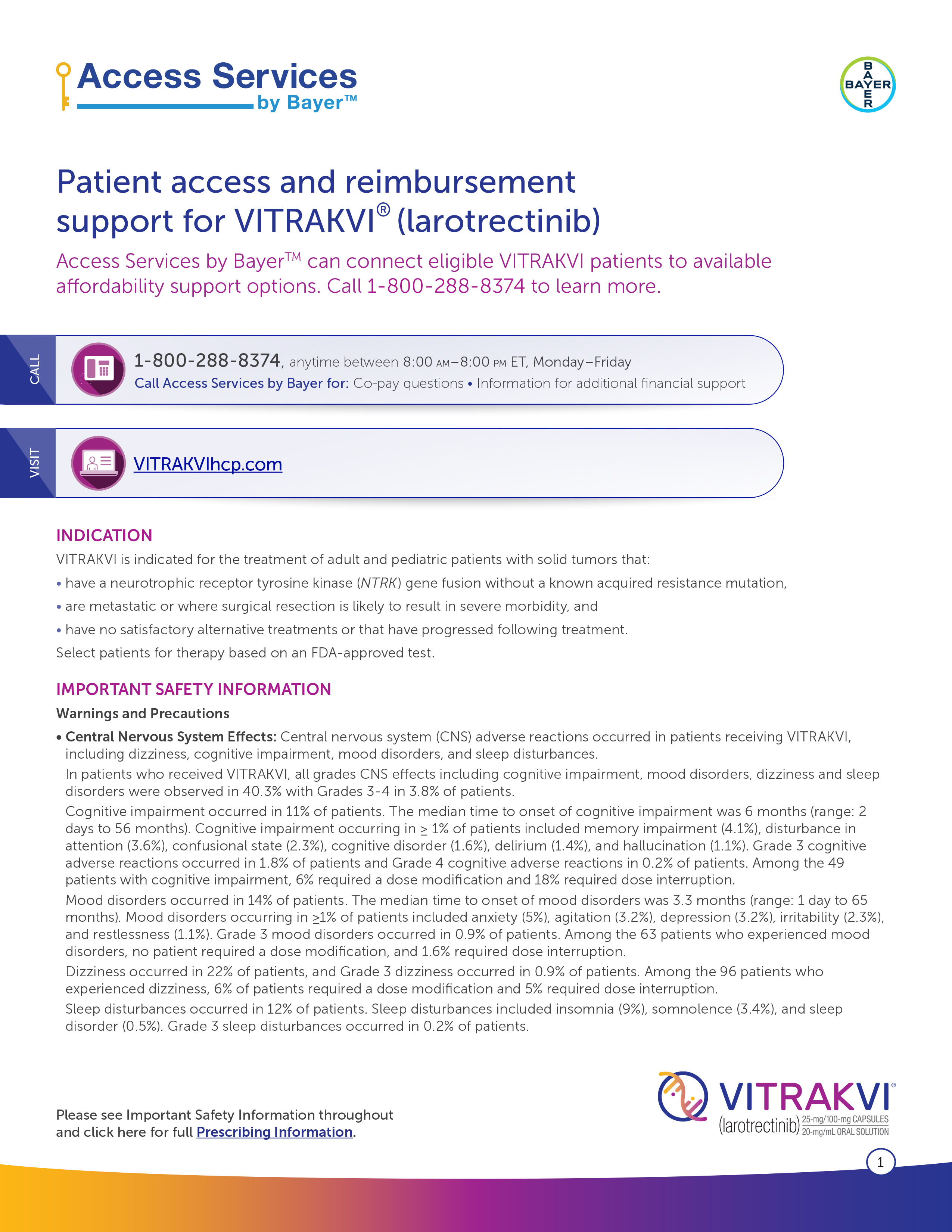 VITRAKVI® (larotrectinib) patient services brochure